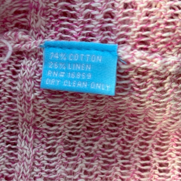 J. McLaughlin Open Knit Sweater Small Pink Linen Blend Pullover - Picture 7 of 8